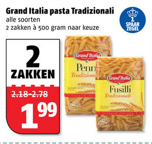 Grand Italia   penne  , pasta folder aanbieding bij  Poiesz - details