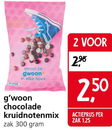 Gwoon   chocolade kruidnoten folder aanbieding bij  Jan Linders - details