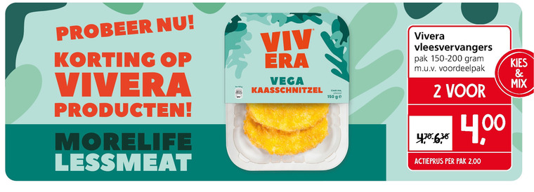 Vivera   kaasschnitzel, vegetarisch folder aanbieding bij  Jan Linders - details