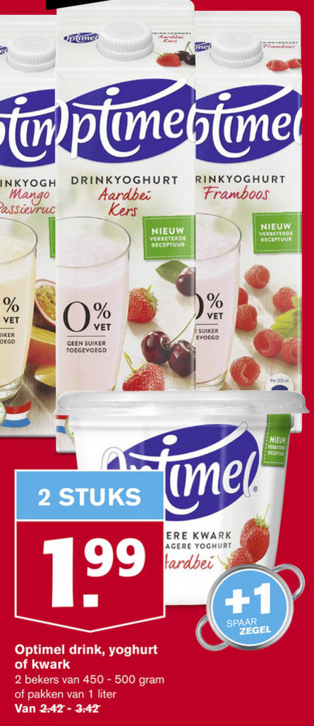 Optimel   yoghurt, drinkyoghurt folder aanbieding bij  Hoogvliet - details