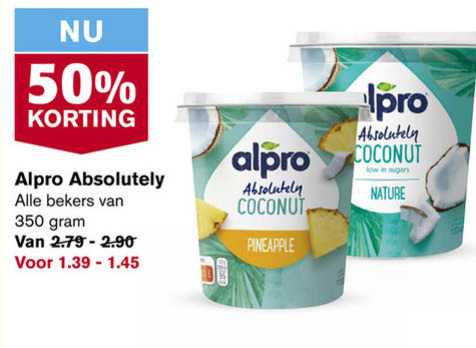 Alpro   soja yoghurt folder aanbieding bij  Hoogvliet - details