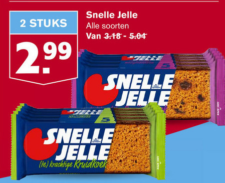 Snelle Jelle   ontbijtkoekreep folder aanbieding bij  Hoogvliet - details