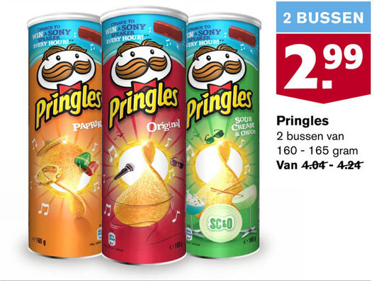 Pringles   chips folder aanbieding bij  Hoogvliet - details