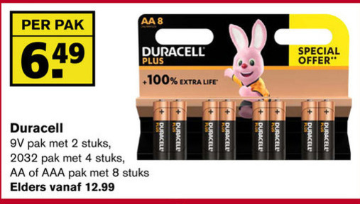 Duracell   batterij folder aanbieding bij  Hoogvliet - details