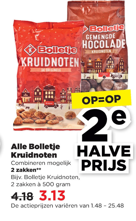 Bolletje   chocolade kruidnoten, kruidnoten folder aanbieding bij  Plus - details