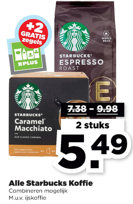 Starbucks   koffie, dolce gusto capsules folder aanbieding bij  Plus - details