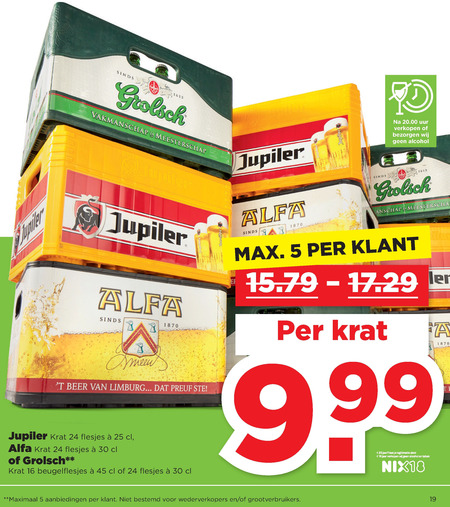 Alfa   krat bier folder aanbieding bij  Plus - details