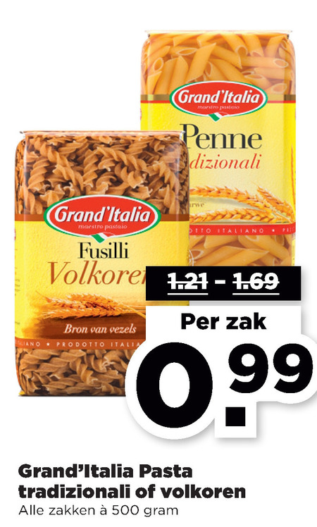 Grand Italia   fusilli, pasta folder aanbieding bij  Plus - details