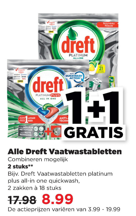 Dreft   vaatwasmiddel folder aanbieding bij  Plus - details