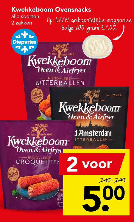 Kwekkeboom   kroket, bitterballen folder aanbieding bij  Deen - details