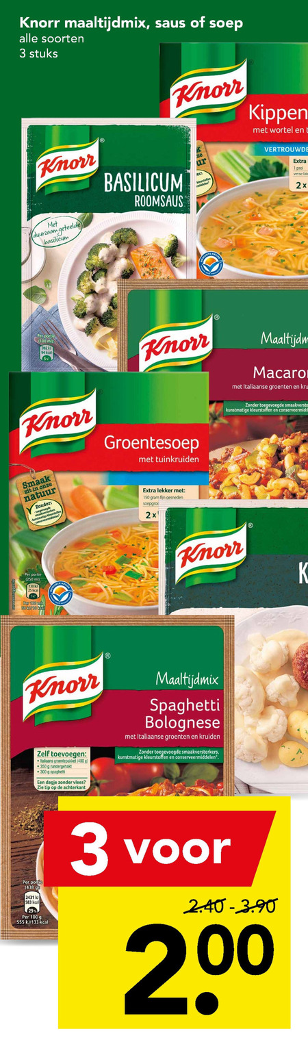 Knorr   maaltijdmix, soep folder aanbieding bij  Deen - details