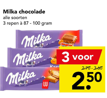 Milka   chocolade folder aanbieding bij  Deen - details