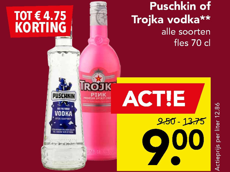 Pushkin   likeur, wodka folder aanbieding bij  Deen - details