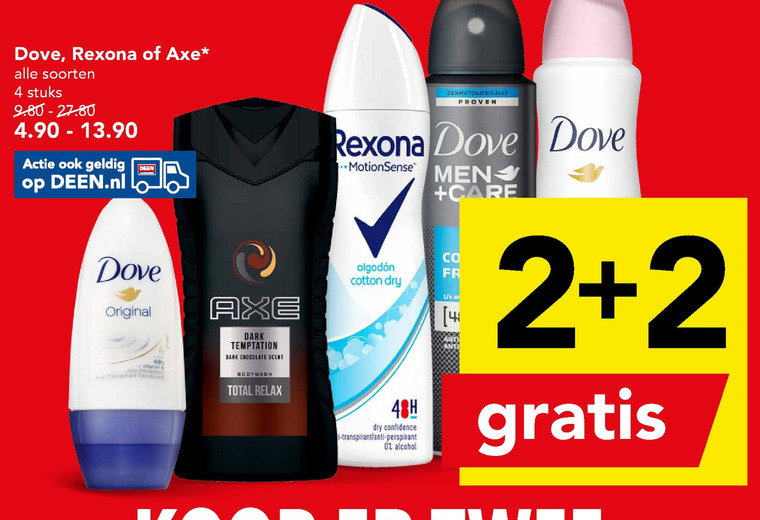 Dove   douchegel, deodorant folder aanbieding bij  Deen - details