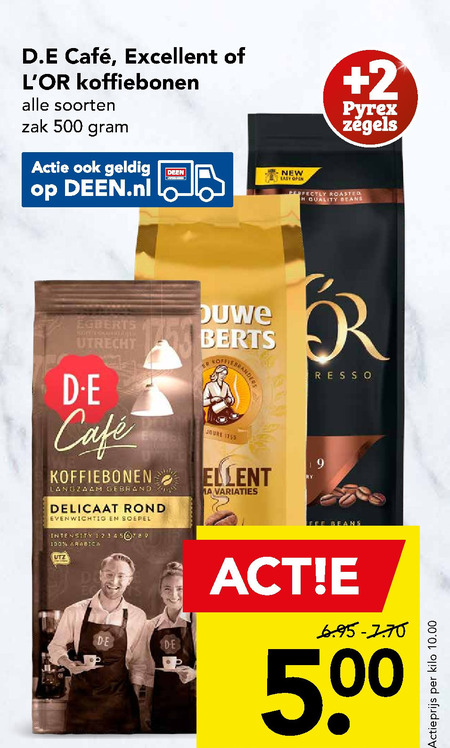 Douwe Egberts   koffiebonen folder aanbieding bij  Deen - details