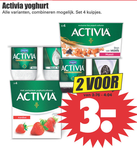 Danone Activia   vruchtenyoghurt folder aanbieding bij  Dirk - details