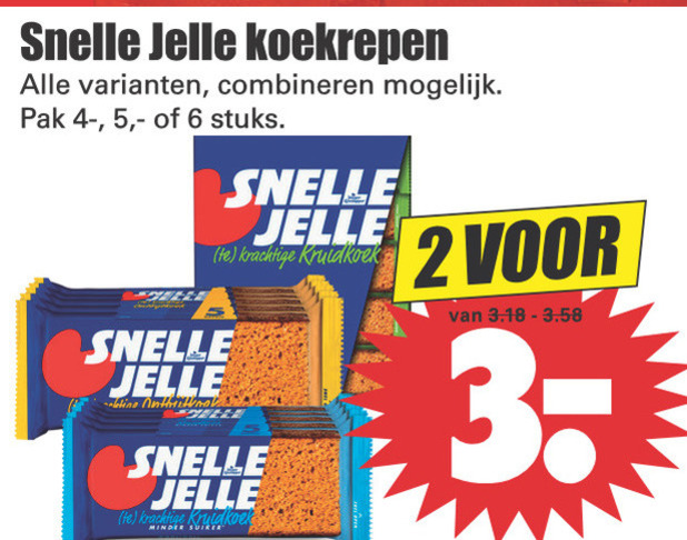 Snelle Jelle   ontbijtkoekreep folder aanbieding bij  Dirk - details