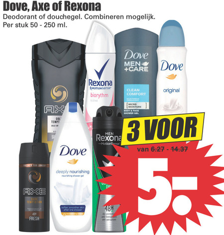 Dove   deodorant, douchegel folder aanbieding bij  Dirk - details