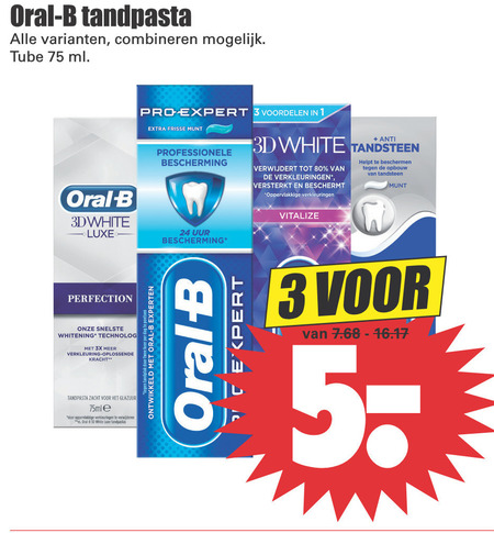 Oral-B   tandpasta folder aanbieding bij  Dirk - details