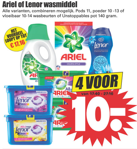 Lenor   wasmiddel, wasverzachter folder aanbieding bij  Dirk - details