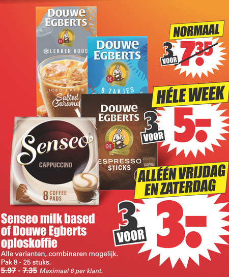 Douwe Egberts   oploskoffie, koffiepad folder aanbieding bij  Dirk - details