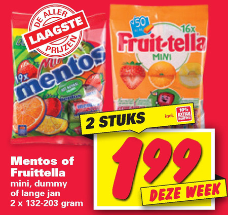 Fruit-Tella   snoep folder aanbieding bij  Nettorama - details