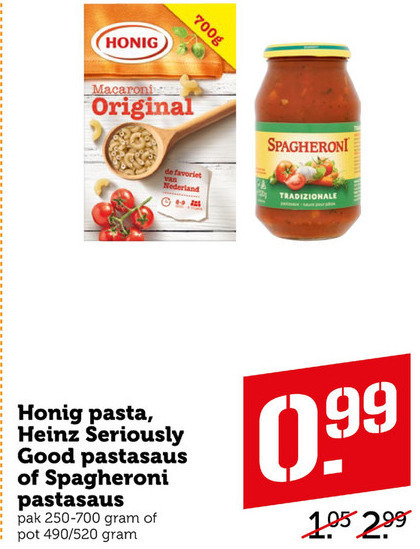 Honig   spaghetti, pasta folder aanbieding bij  Coop - details