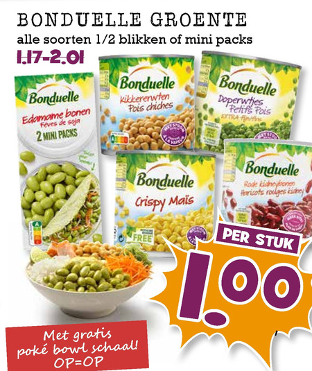 Bonduelle   groenteconserven folder aanbieding bij  Boons Markt - details