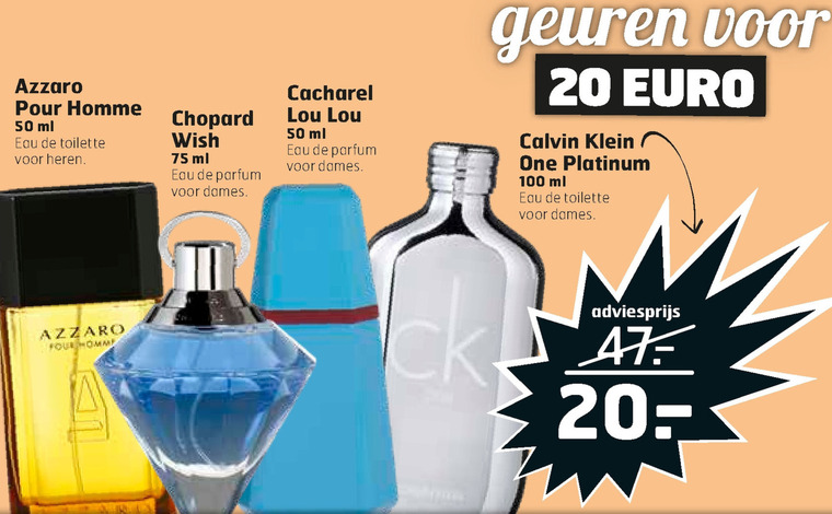 Azzaro   eau de toilette, eau de parfum folder aanbieding bij  Trekpleister - details