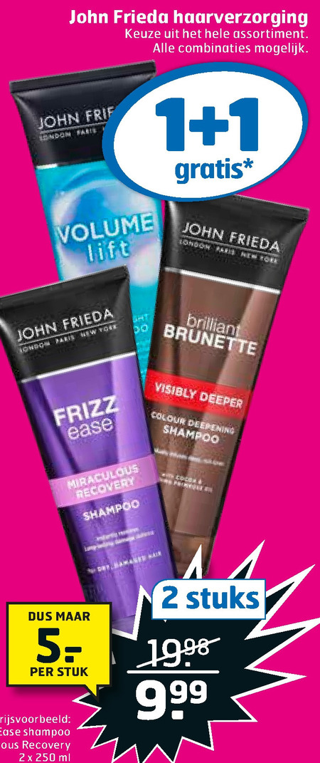 John Frieda   haarverzorging, conditioner folder aanbieding bij  Trekpleister - details