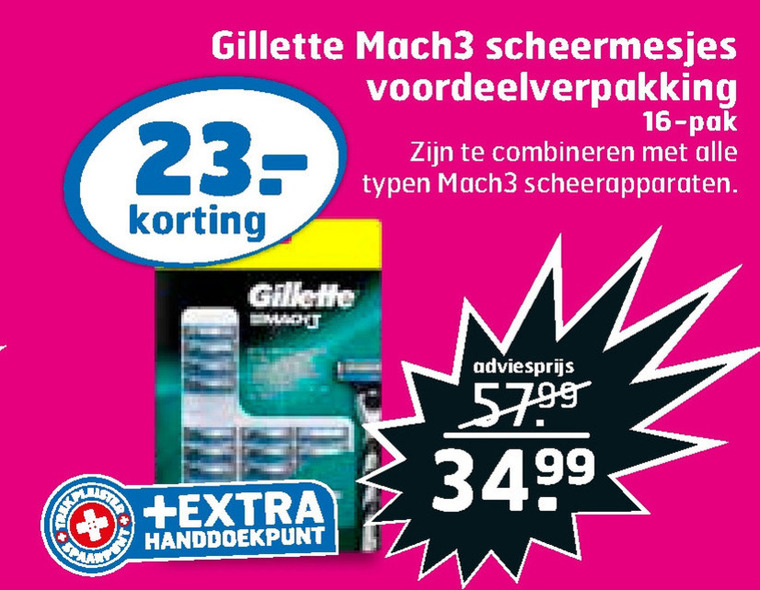 Gillette   scheermesjes folder aanbieding bij  Trekpleister - details