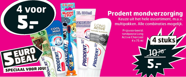 Prodent   tandpasta, tandenborstel folder aanbieding bij  Trekpleister - details