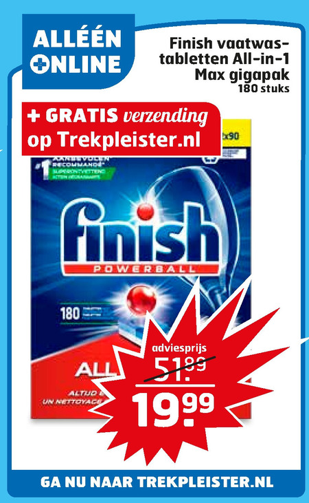 Finish   vaatwasmiddel folder aanbieding bij  Trekpleister - details