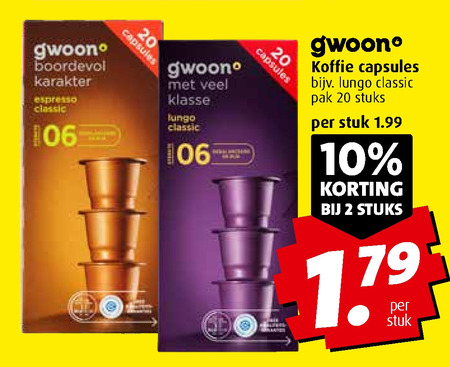 Gwoon   koffiecups folder aanbieding bij  Boni - details