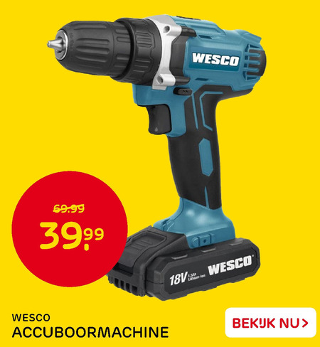 logica Nu Waardig Wesco accuboormachine folder aanbieding bij Praxis - details