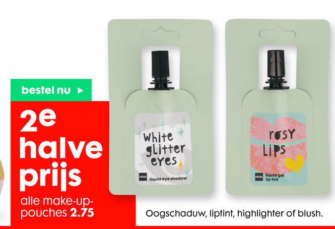 Hema huismerk   lipstick, oogschaduw folder aanbieding bij  Hema - details