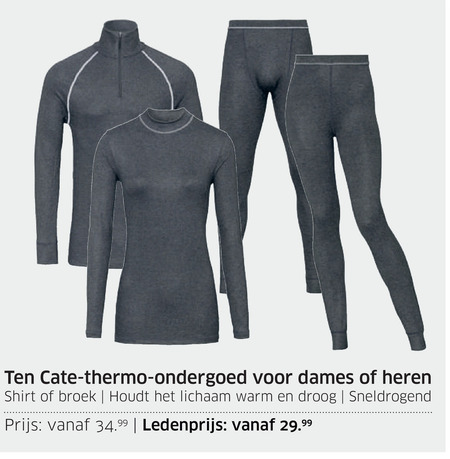 Ten Cate   heren thermo t-shirt, dames thermo t-shirt folder aanbieding bij  ANWB - details