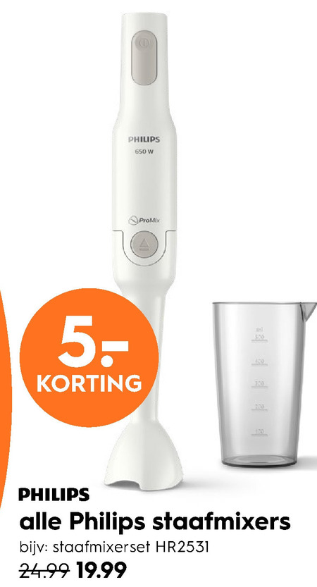 Philips   staafmixer folder aanbieding bij  Blokker - details