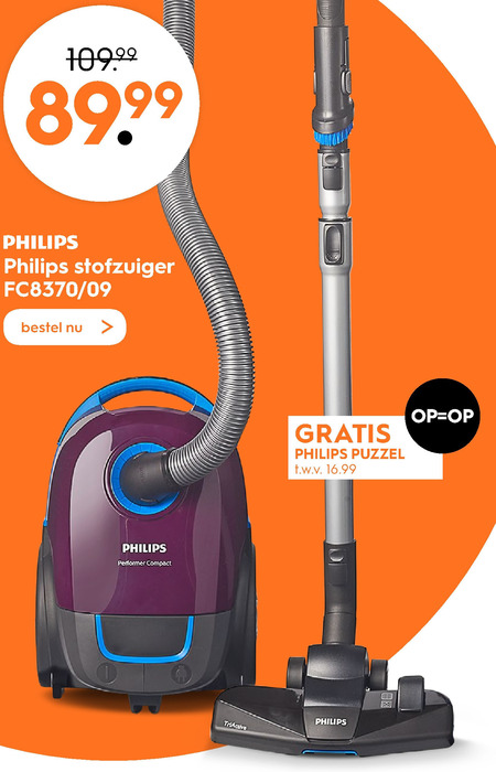 Philips stofzuiger folder aanbieding bij Blokker details