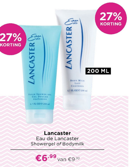 Lancaster   bodymilk, douchegel folder aanbieding bij  Ici Paris XL - details