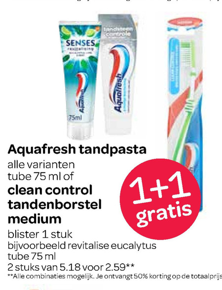 Aquafresh   tandpasta, tandenborstel folder aanbieding bij  Spar - details