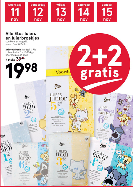 Etos Huismerk   luiers, luierbroekjes folder aanbieding bij  Etos - details