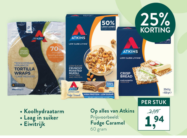 Atkins   afslankmaaltijd folder aanbieding bij  Holland & Barrett - details