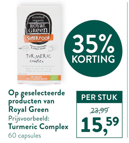 Royal Green   voedingssupplement folder aanbieding bij  Holland & Barrett - details