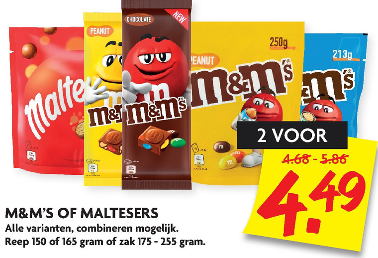 M en Ms   chocolade, chocoladepindas folder aanbieding bij  Dekamarkt - details