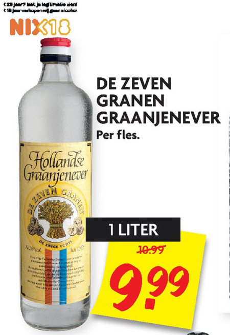 De zeven granen   jenever folder aanbieding bij  Dekamarkt - details