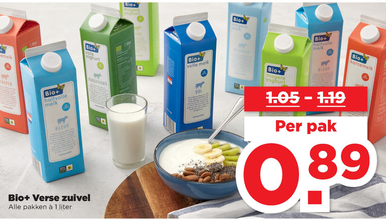 Bio Plus   melk, yoghurt folder aanbieding bij  Plus - details