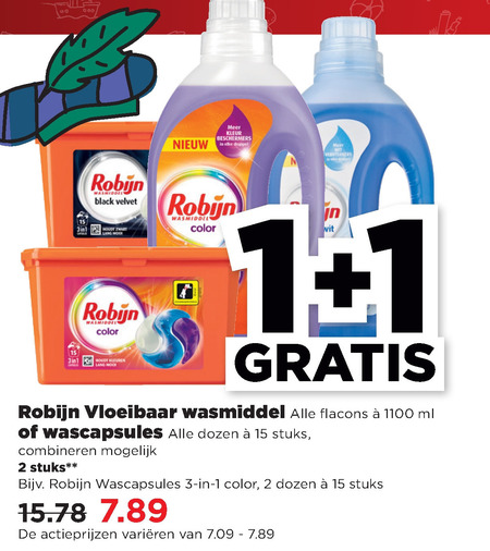 Robijn   wasmiddel folder aanbieding bij  Plus - details