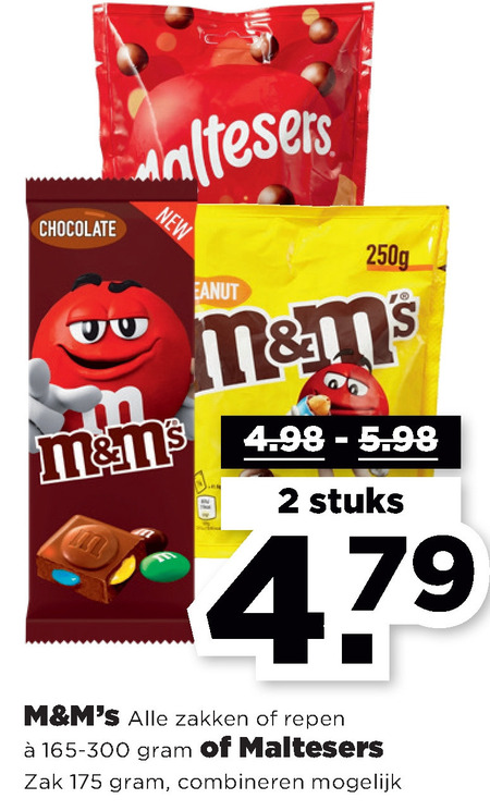 M en Ms   chocolade folder aanbieding bij  Plus - details