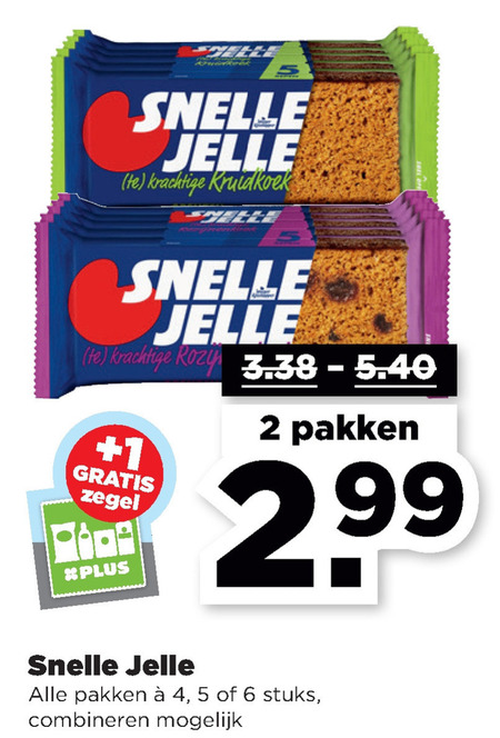 Snelle Jelle   ontbijtkoekreep folder aanbieding bij  Plus - details